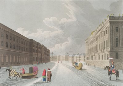 View of the Marble Palace in the Grand Millione, St. Petersburg, illustration for February from 